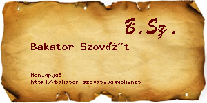 Bakator Szovát névjegykártya